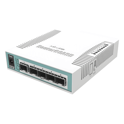 Switch Inteligente / 6 Puertos SFP / Puerto Combo Gigabit / CPU 400 MHz / RouterOS L5 / 0.37 x 0.45 x 0.10 pies