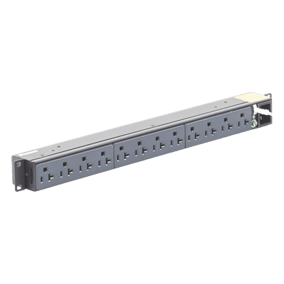 PDU Básico para Rack / 12 Contactos NEMA 5-20R / Entrada NEMA 5-15P / 15A / 120 Vca / Montaje Horizontal 1U / 19 in