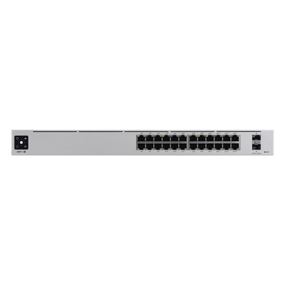 Switch PoE administrado / 24 puertos Gigabit / 2 SFP+ 10G / 400W / Capa 3 / Sin ventiladores / 1U rack