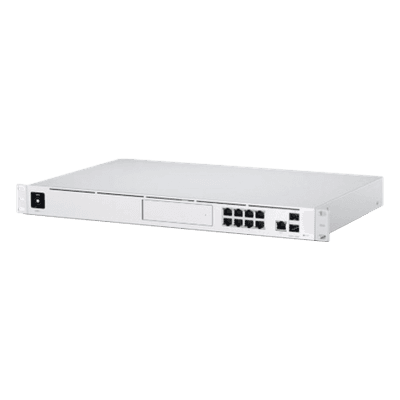 Gateway UniFi / 8 Puertos Gigabit / 2 Puertos 10G SFP+ / Rack 1U / NVR con Bahía HDD / IDS-IPS 3.5 Gbps