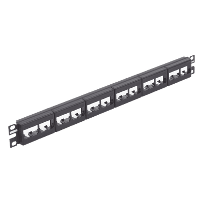 Panel de Parcheo Modular / Plano / Sin Blindaje / 24 Puertos / 1UR / 19" / CRS