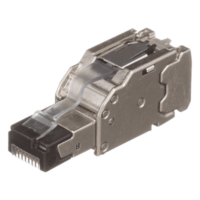 Plug RJ45 Blindado / Terminación en Campo / Cat5e/Cat6/Cat6A / 22-26 AWG / -40 a 85°C / Color Plata