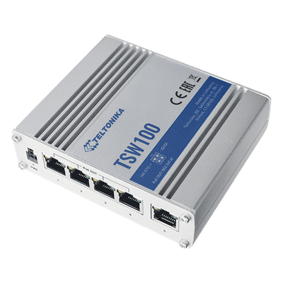 Switch Industrial No-Administrable / 5 Puertos Gigabit / 4 Puertos PoE+ 802.3af/at / 120W Total / -40°C a 75°C / Riel DIN / 115x32x95 mm (4.5x1.3x3.7 in)
