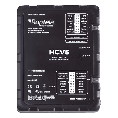 Localizador GPS Vehicular / LTE Cat M1 (4G) 3G 2G / CAN FMS J1708 J1939 / BLE 5.1 / RS232 RS485 / 9-32 V DC