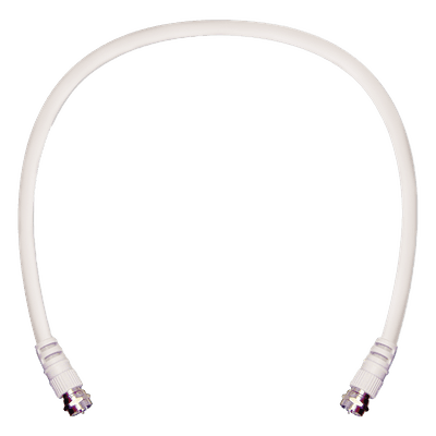 Jumper Coaxial / RG-6 / 60.96 cm (2 pies) / Conectores F Macho / 75 Ohm / Blanco