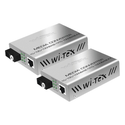 Convertidor de Medios / Alcance 20 km / 1 Puerto SC/UPC 1000 Mbps / 1 Puerto RJ45 1000 Mbps / Longitud de Onda Tx 1310nm Rx 1550nm / Par A y B