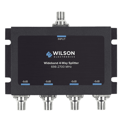 Divisor de Potencia de 4 Vías / 6 dB Pérdida por Puerto / 698-2700 MHz / Conectores F Hembra / 75 Ohm
