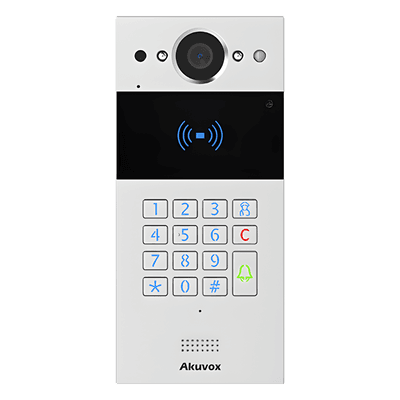 Videoportero IP SIP / 2 Megapixel / Teclado y Lector NFC+RFID 125 kHz / Control de 2 Puertas / PoE / IP65 / Notificación App y Llamada Telefónica / PIN Temporal