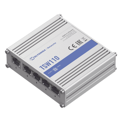 Switch Industrial No-Administrable / 5 Puertos Gigabit / Aluminio DIN / -40 a 75 °C / 9-30 VDC / 1.8 W / 10 Gbps Full Duplex