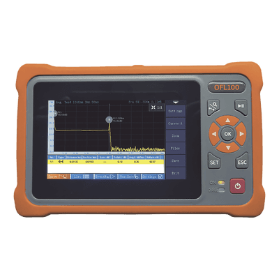 OTDR Monomodo / 1310-1550 nm / SC/APC / 26/24 dB Rango Dinámico / Pantalla Táctil / Modo Automático y Experto