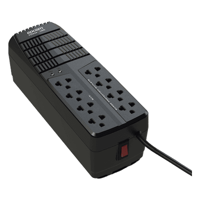 Regulador de Voltaje / 1000 VA / 500 W / 8 Contactos / AVR ±10% / Supresor de Picos 90 J / Protección RJ11 / Rango 95-148 V