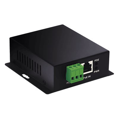 Convertidor PoE Industrial / Entrada 802.3 af/at / Salida PoE Pasivo 24V / Puertos RJ45 100/1000 Mbps / Alcance 100 m (328 ft) / Rango -10 a 70 °C