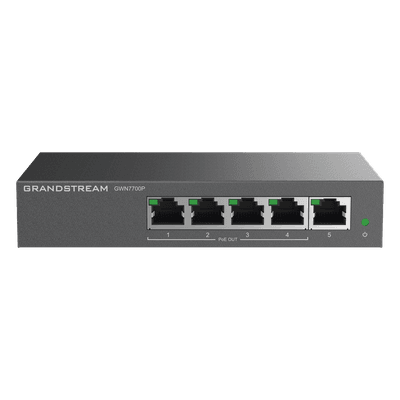 Switch PoE+ Gigabit No Administrable / 5 puertos / 4 puertos PoE+ 30W / 60W total / 10 Gbps