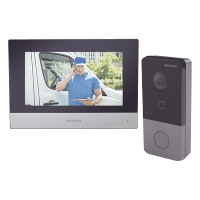 Kit de Videoportero IP / PoE / 1080p / Monitor Táctil 7" / IR 3 m (9.8 ft) / Lector MIFARE / IP65 / 1 Departamento