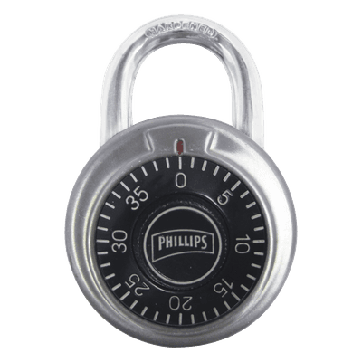 Candado de Combinación / 50 mm (1.97') / 3 Discos / Dial 40 Divisiones / Acero Inoxidable / Sin Llave