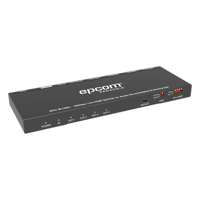 Splitter HDMI / 1x4 Salidas Simultáneas / 4K@60Hz 4:4:4 / HDMI 2.0b / Extractor de Audio Óptico y Analógico / Down Scaler 4K a 1080p / HDCP 2.2 / 18 Gbps
