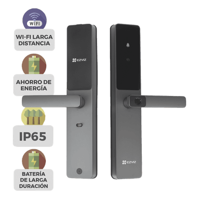 Cerradura Inteligente / Wi-Fi y Bluetooth / Huella y Tag / IP65 / -25°C a 70°C / 8 Baterías AA