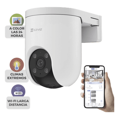 Cámara PT IP / 3 Megapixel (2K) / Wi-Fi 2.4 GHz / Ethernet RJ45 / Visión Nocturna Color / Audio Bidireccional / Defensa Activa / IP65