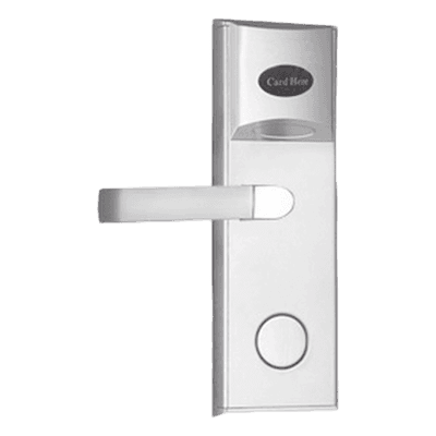 Cerradura Electrónica para Hotel / MIFARE 13.56 MHz / Acero Inoxidable / 224 Eventos / 4 Baterías AA / 90 Tarjetas / 0.78 x 0.26 x 0.09 ft