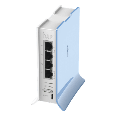 Access Point / CPU 650 MHz / Wi-Fi 2.4 GHz 802.11b/g/n / 4 Puertos Fast Ethernet / Base Torre / RouterOS L4